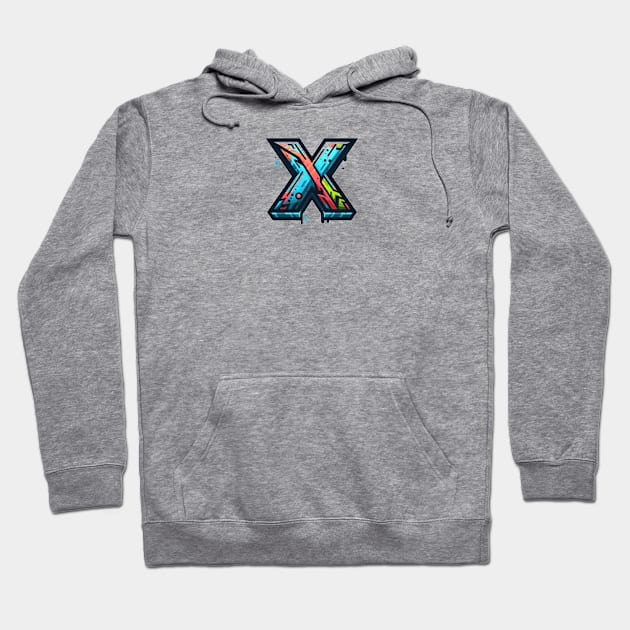 Letter X design graffity style Hoodie by grappict